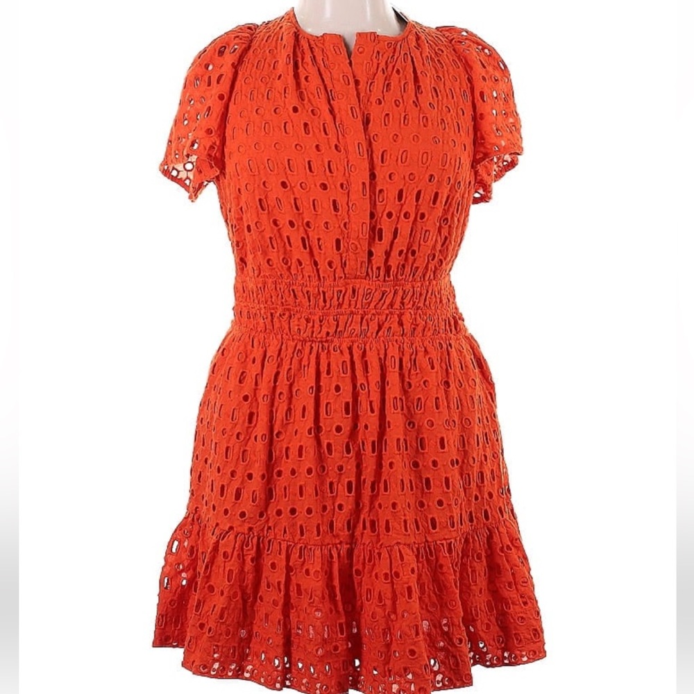 Anthropologie NWT Orange / Red Eyelet Dress